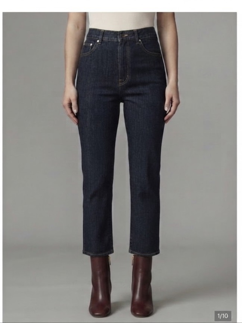 Vintage HALSTON Jeanswear High Rise Crop Jean 12 Indigo EUC